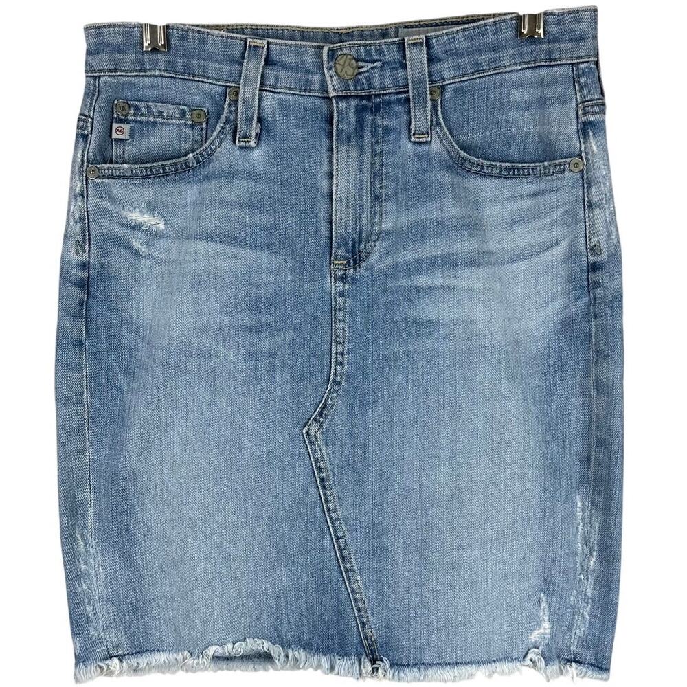 AG Adriano Goldschmied Erin Pencil Skirt Blue Denim Women's Size 24R EUC